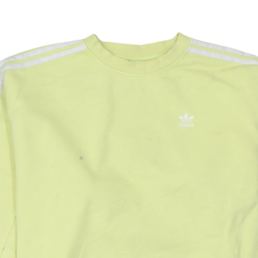 Adidas Women Yellow Crew Neck Pullover Sweatshirt Size 10