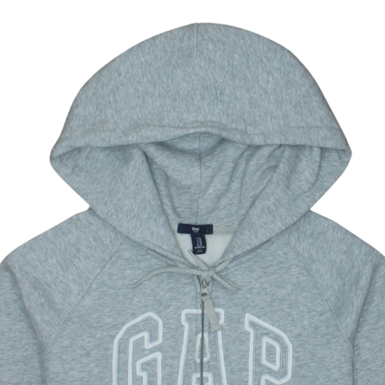 GAP Men's Grey Full Zip Hoodie Sweatshirt Size M Logo Fleece