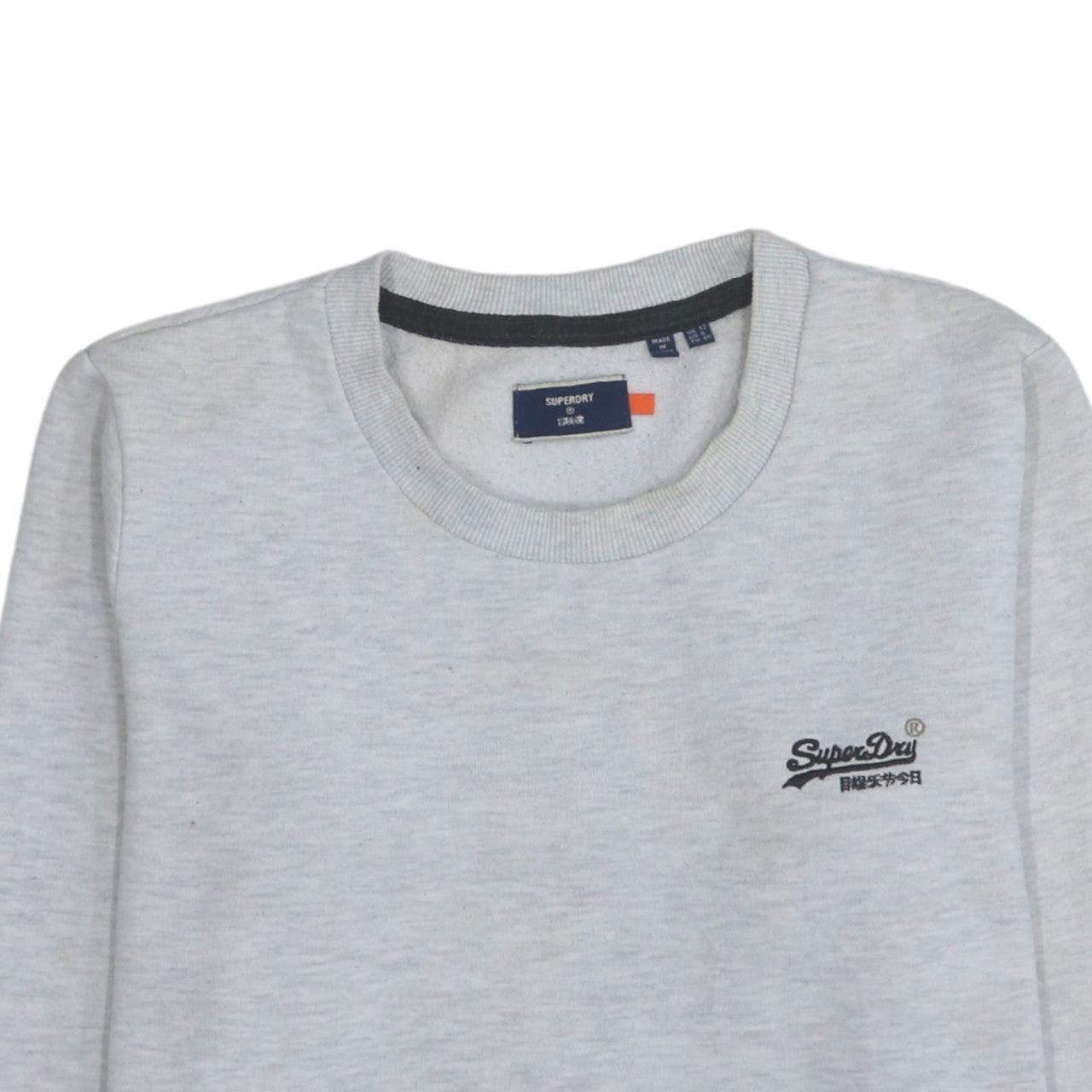 Superdry Womens Grey Crew Neck Pullover Sweatshirt Size 12