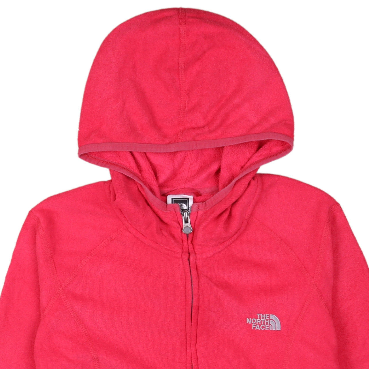 The North Face Womens Pink Fleece Hooded Full Zip Jacket L