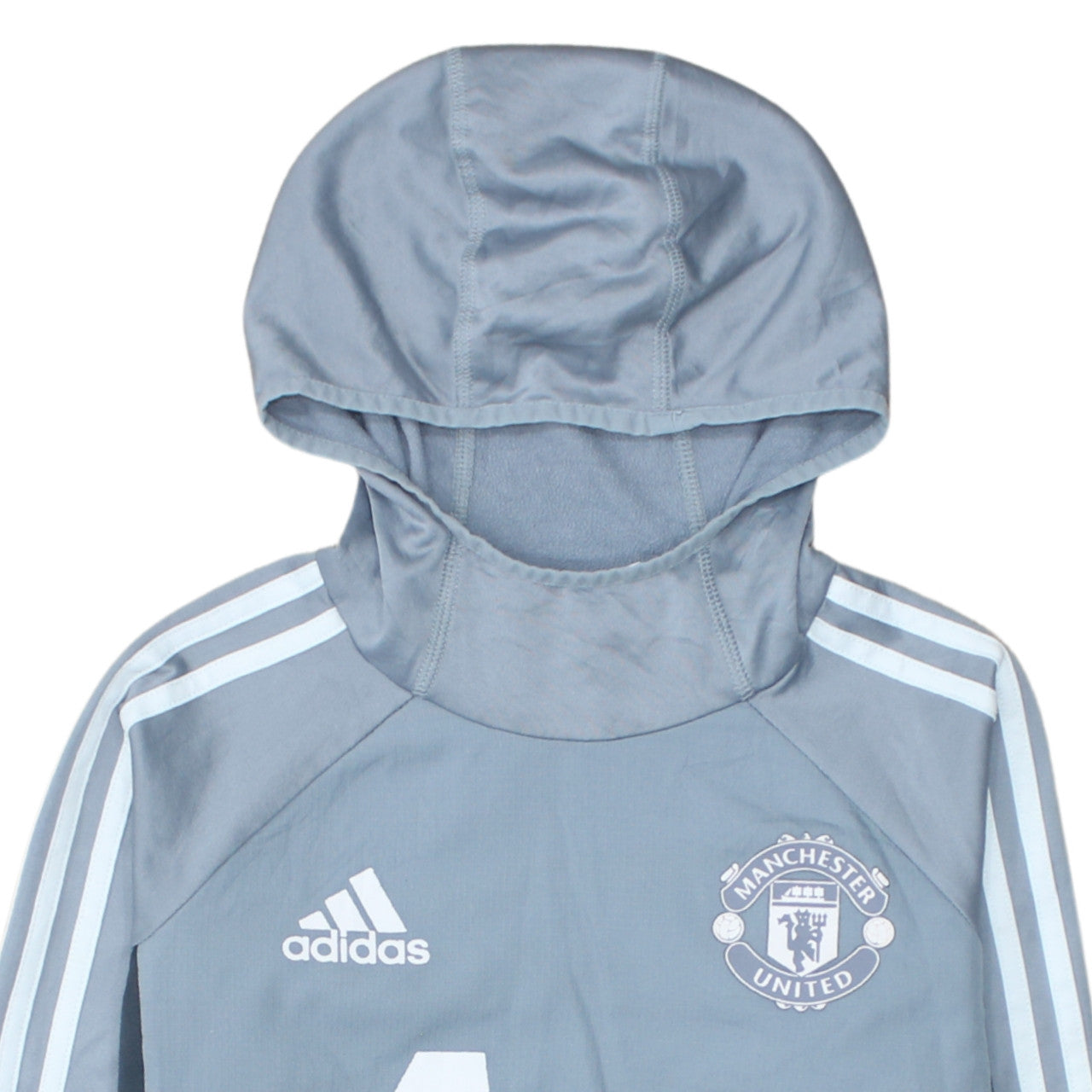 Adidas Boys Grey Manchester United Pullover Hoodie Size L