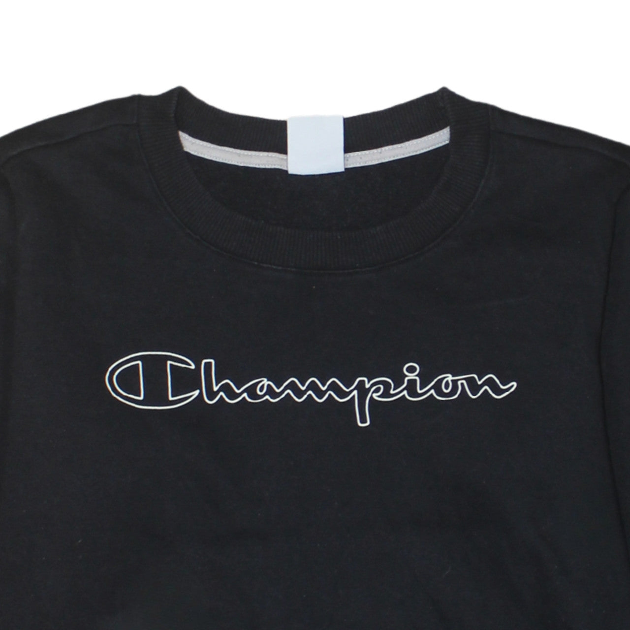 Champion Men's Black Logo Crew Neck Sweatshirt Size M Regular Fit