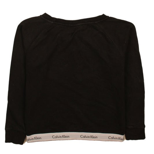Calvin Klein Women Black Crew Neck Pullover Sweatshirt M
