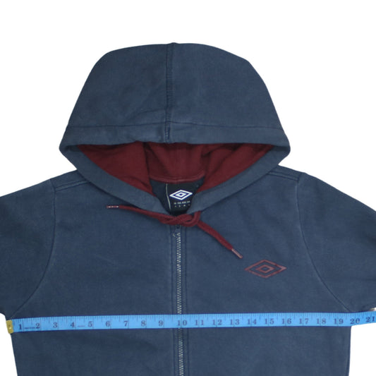 Umbro Men's Blue Full Zip Hoodie Size S Sports Fleece