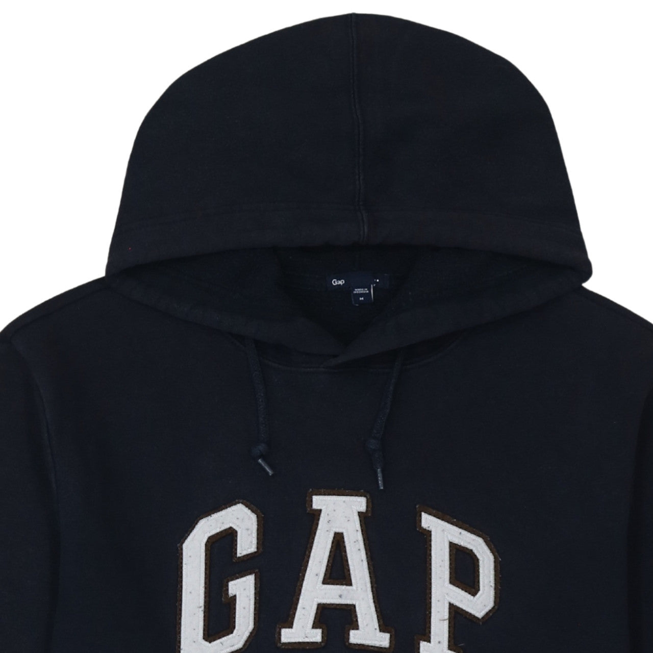 Additional view of Gap Men's Black Pullover Hoodie Medium Fleece Lined Logo Sweatshirt