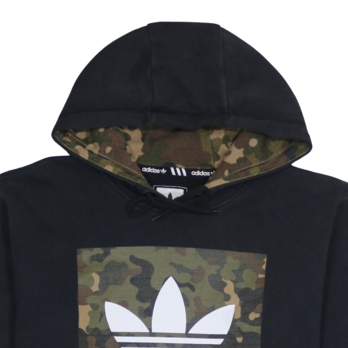 Additional view of Adidas men’s black camouflage logo pullover hoodie, size S