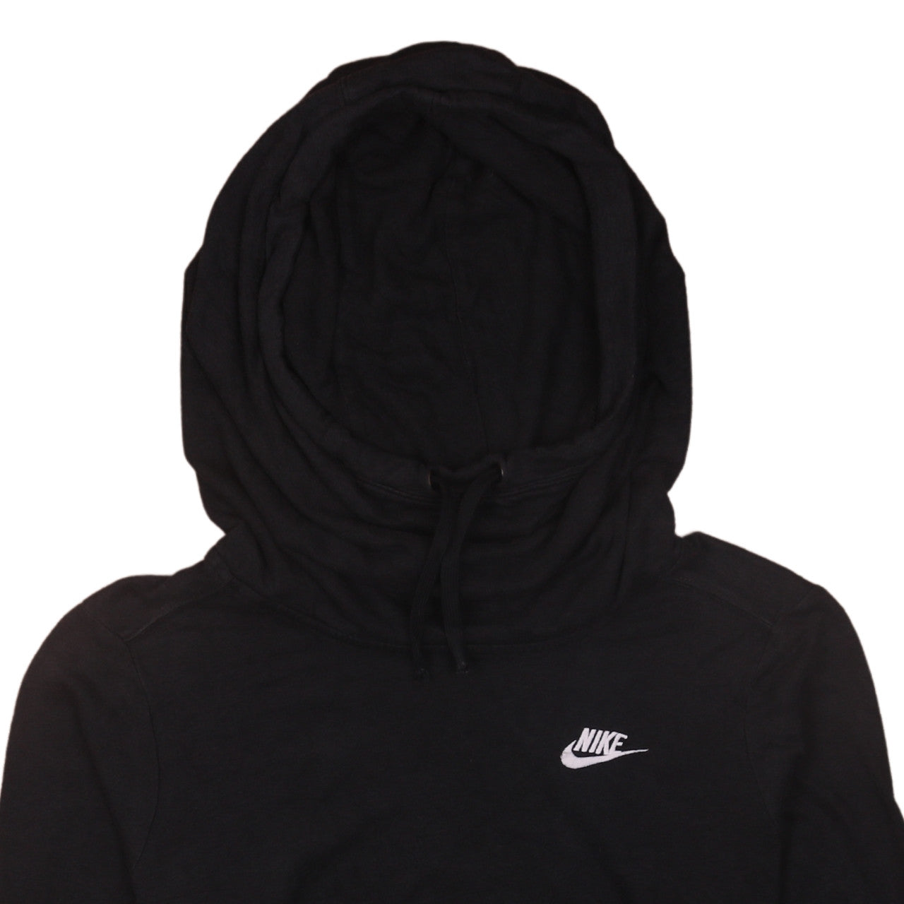 Brand and care label for Nike Men's Black Pullover Hoodie Small Regular Fit Sportswear