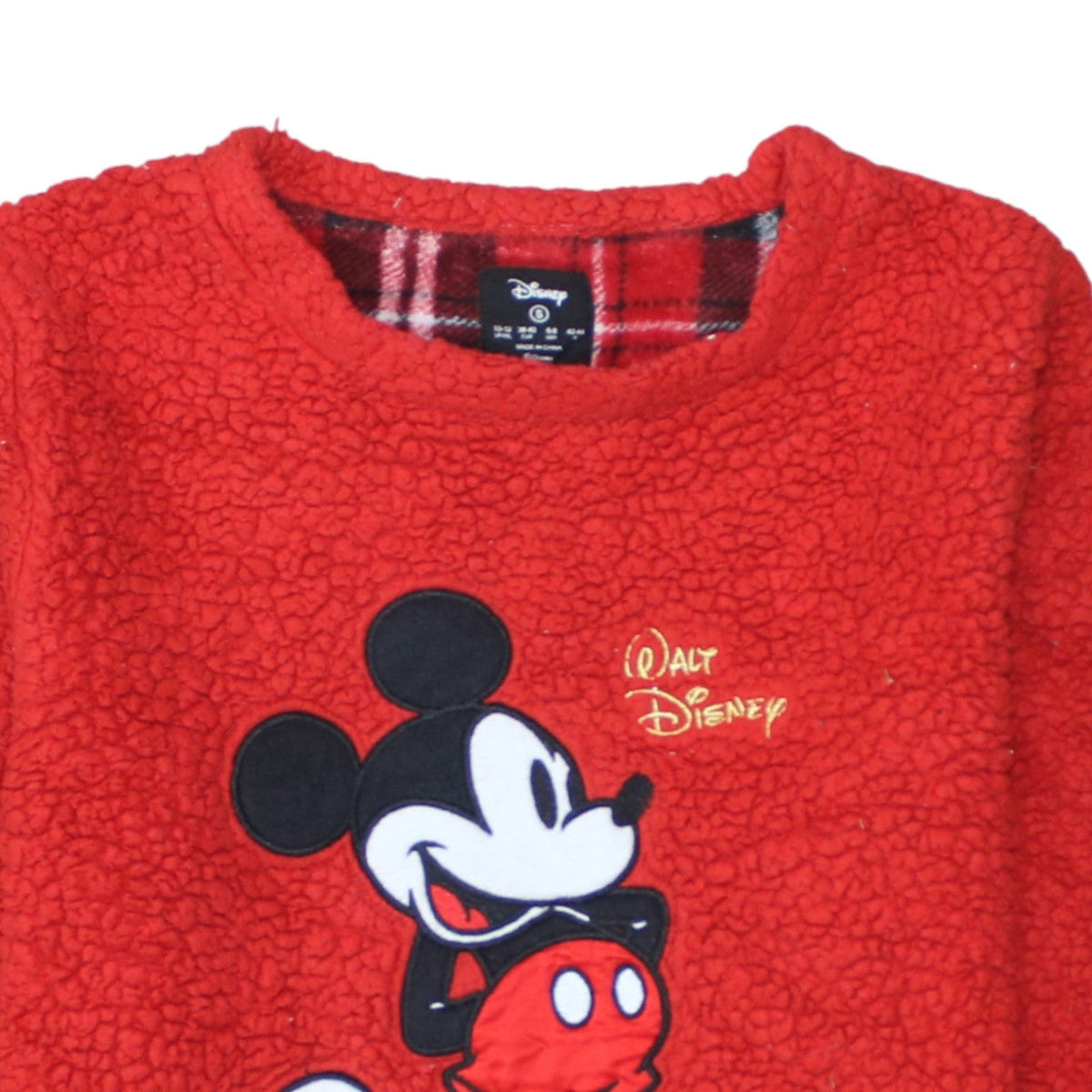 Additional view of Disney Women’s Red Fleece Mickey Mouse Pyjama Top, size UK 10-12
