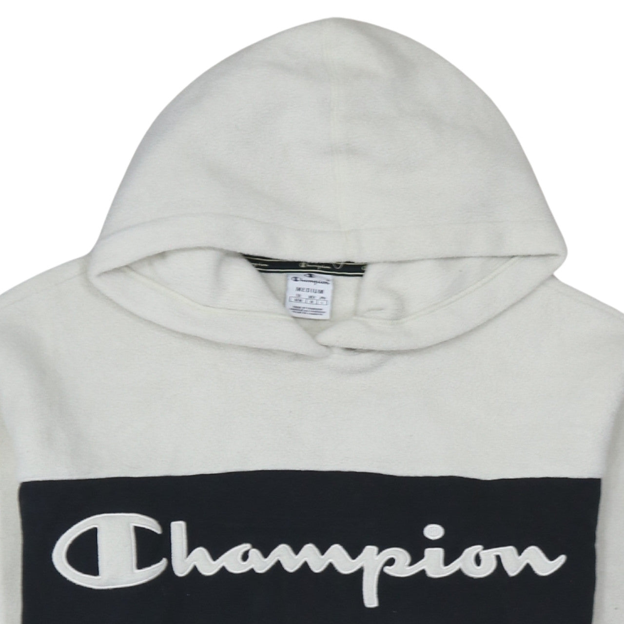 Additional view of Champion Women's White Pullover Hoodie Medium Fleece Logo Sweatshirt