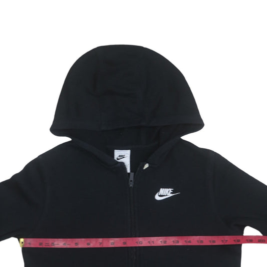 Nike Boys Black Full Zip Hoodie L 147-158cm Cotton Blend Logo