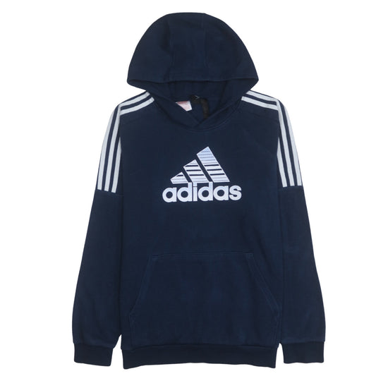 Adidas Boys Navy Blue Pullover Hoodie Sweatshirt 14 Years Logo Print