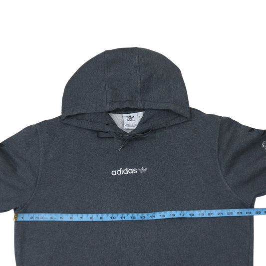 Adidas Men’s Grey XL Pullover Hoodie with Logo and Pockets