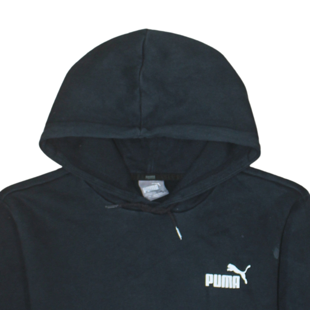 Puma Men's Black Small Pullover Hoodie Logo Fleece Sweatshirt