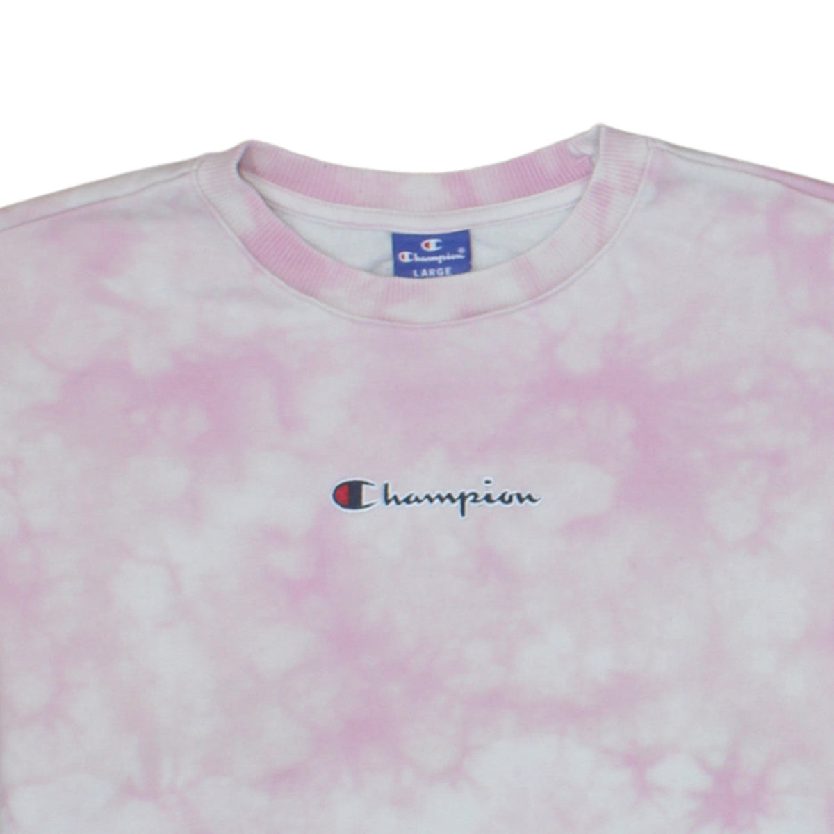 Additional view of Champion Women Pink Tie Dye Pullover Sweatshirt, size L, Cotton Blend