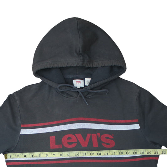 Levi's Men's Black Pullover Hoodie M Graphic Logo Cotton Fleece