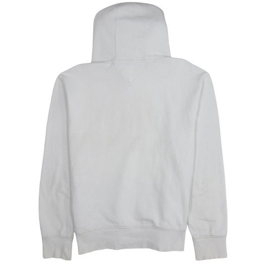 Tommy Hilfiger Men's White Pullover Hoodie L Regular Fit Cotton