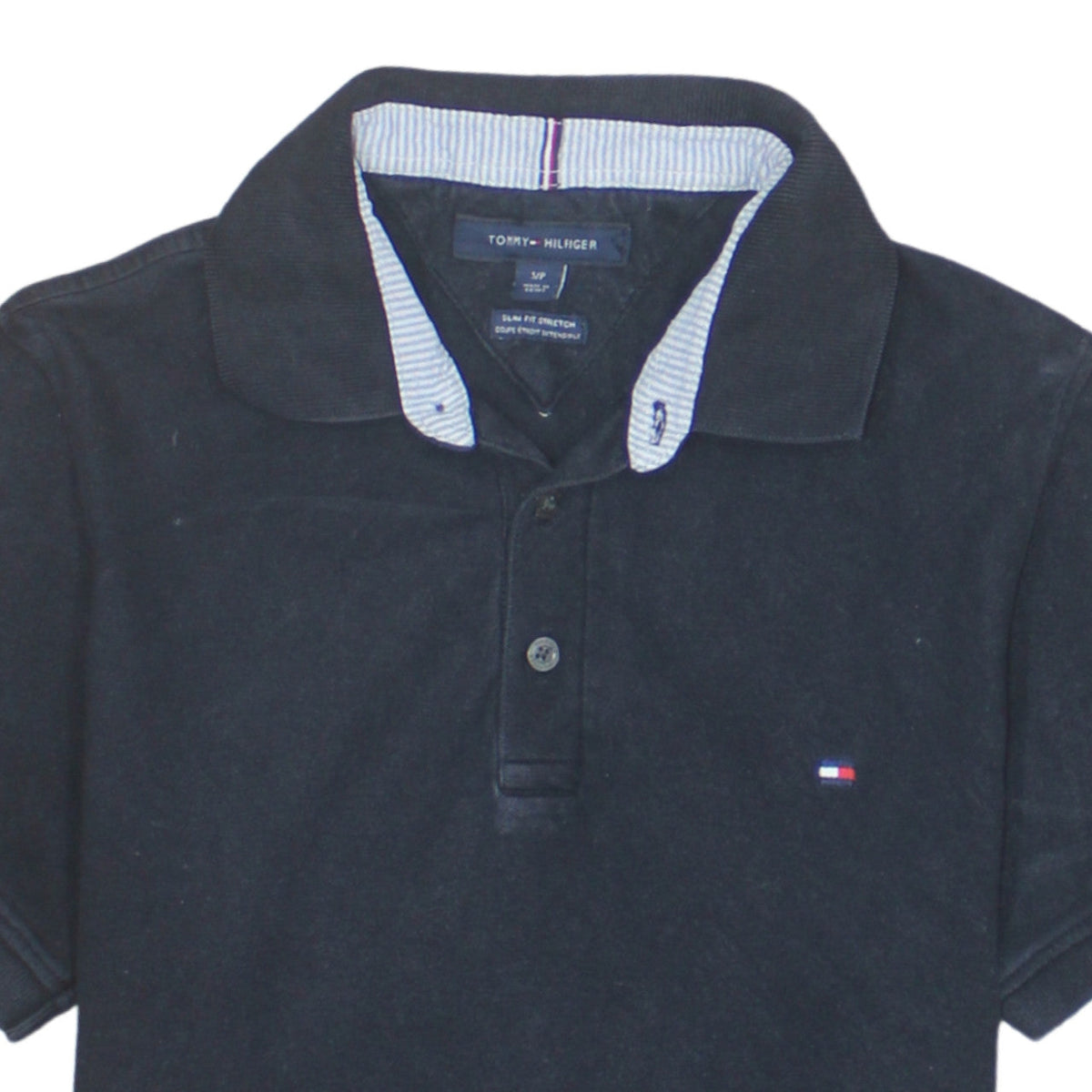 Additional view of Tommy Hilfiger Men's Black Slim Fit Stretch Polo Shirt S