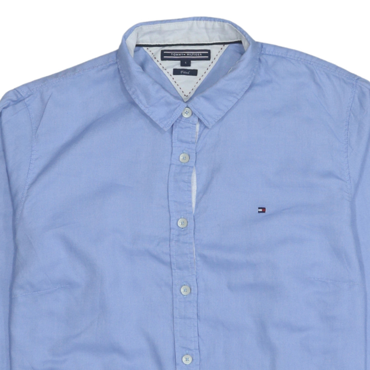 Tommy Hilfiger Men's Blue Slim Fit Long Sleeve Cotton Button-Up Shirt M