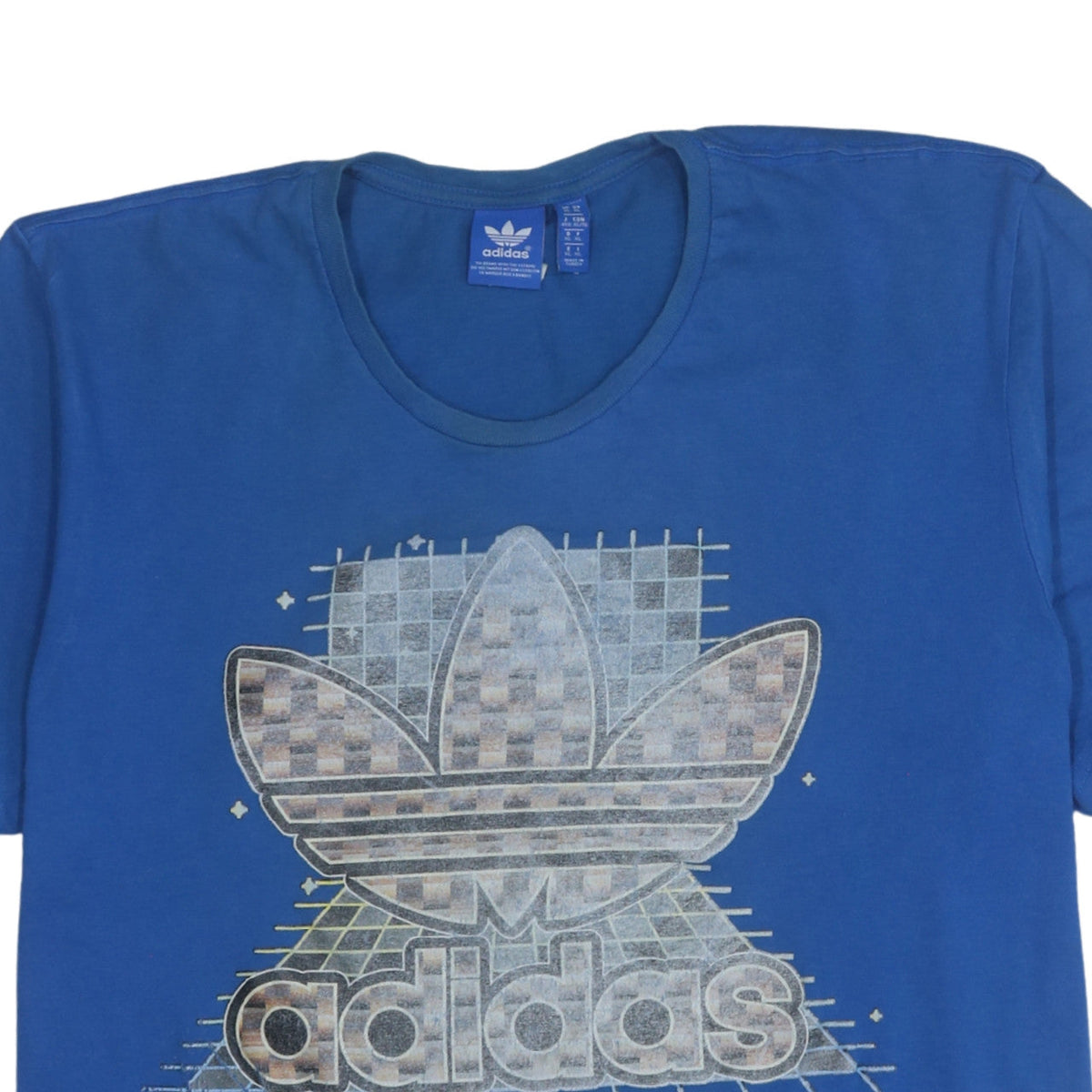 Additional view of Adidas Men's Blue Graphic Print Crew Neck Short Sleeve T-Shirt XL
