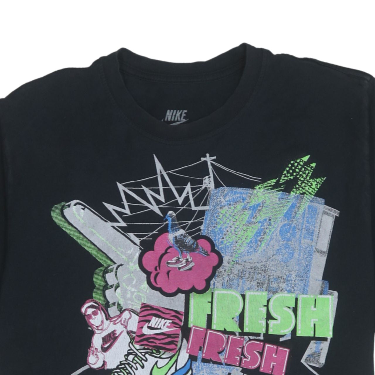 Nike Men's Black Graphic Print T-Shirt Size L Regular Fit