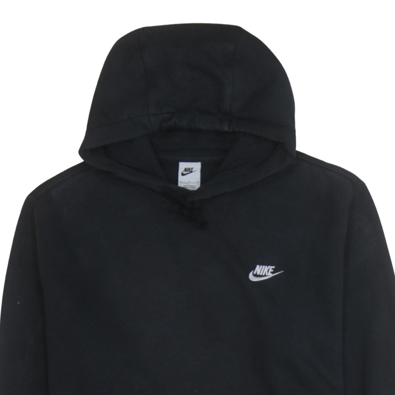 Nike Men’s Black Pullover Fleece Hoodie M Regular Fit Logo Design