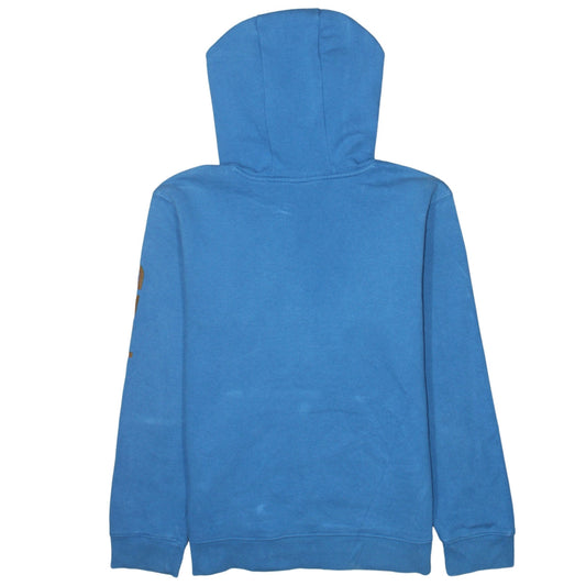 Carhartt Teens Blue Pullover Hoodie Logo Print Size 14 Slim
