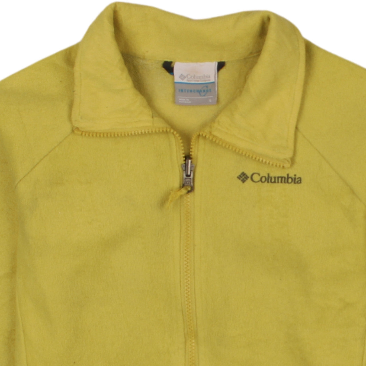 Columbia Women’s Yellow Full Zip Fleece Jacket L Lightweight Outdoor