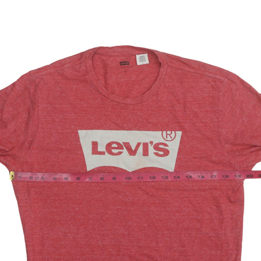 Levi's Men's Red Logo Graphic Crew Neck Cotton Blend T-Shirt Size M