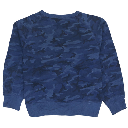 GAP Womens Blue Camouflage Pullover Sweatshirt Size S