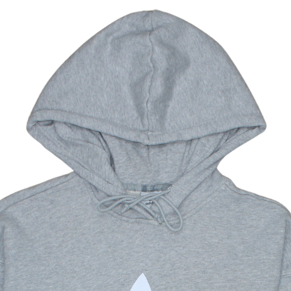 Additional view of Adidas Women Grey Pullover Hoodie UK 12 Logo Print Lined Sweatshirt