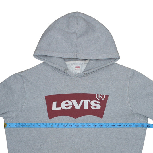 Levi's Men's Grey Logo Pullover Hoodie Size L Classic Style