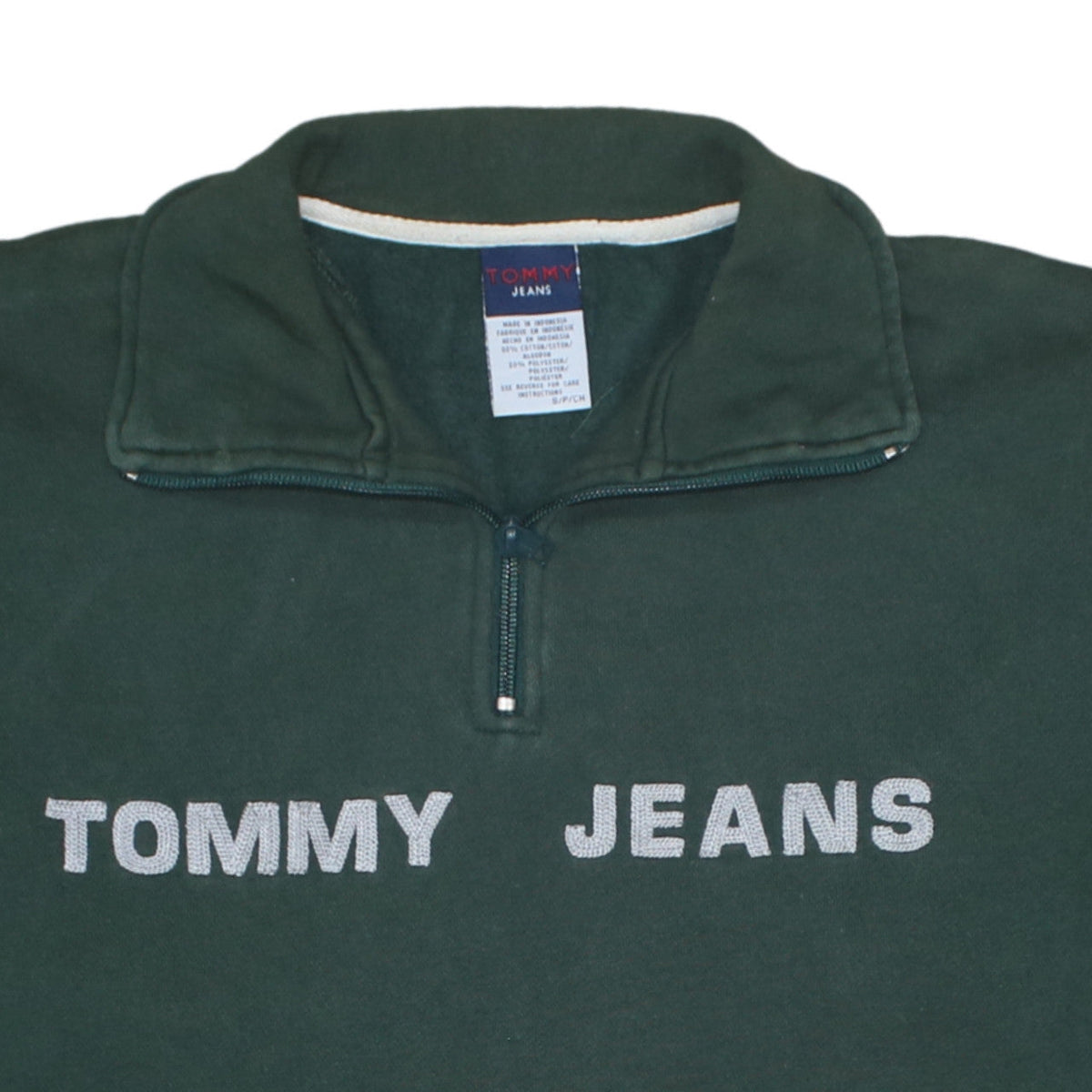 Additional view of Tommy Jeans Women's Green 1/4 Zip Pullover Sweatshirt, size S