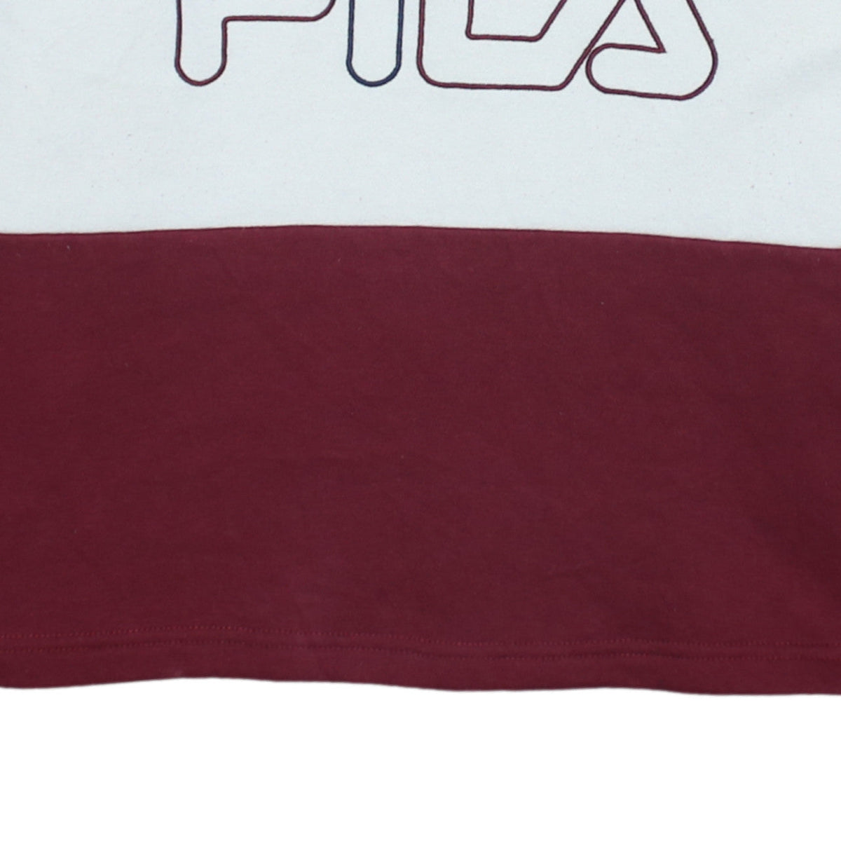 Additional view of Fila Women’s Navy White Burgundy Colourblock Cropped Hoodie, size L