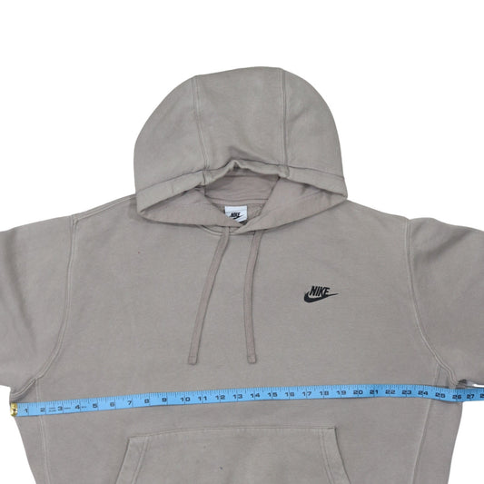 Nike Men Beige Pullover Hoodie L Fleece Logo Sportswear