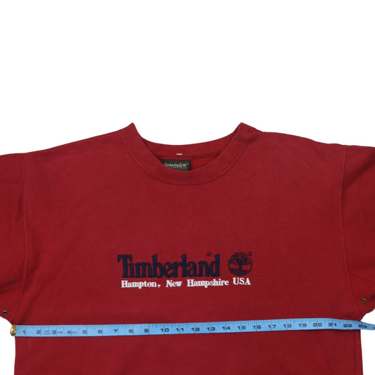 Timberland Mens Red Crew Neck Pullover Sweatshirt XL Classic Fit