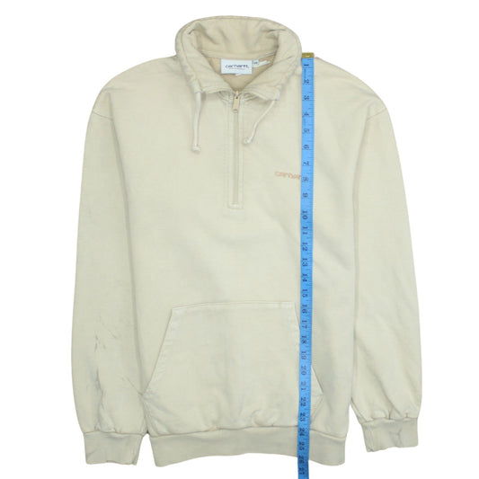 Carhartt Men’s Beige XS High Neck 1/2 Zip Cotton Sweatshirt