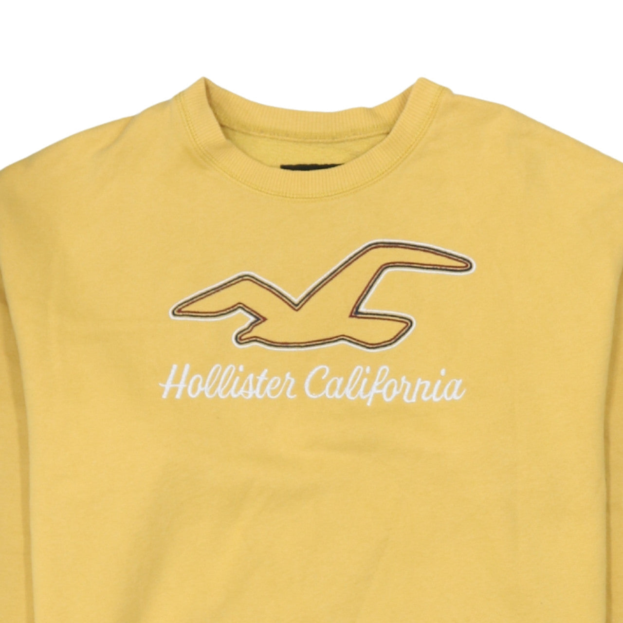 Additional view of Hollister Women Yellow Crew Neck Pullover Sweatshirt M