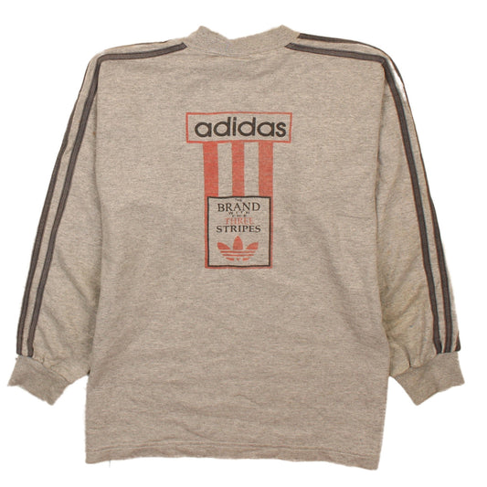 Adidas Mens Grey XL Retro Trefoil Logo Crew Neck Sweatshirt