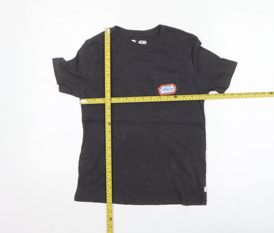 GAP Boys Black Star Wars Graphic T-Shirt 10-11 Years Cotton Crew Neck