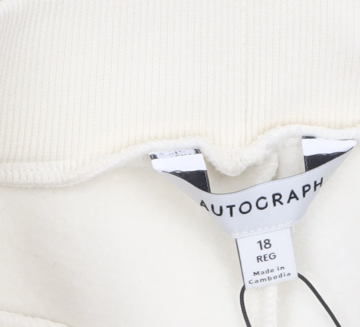 Marks and Spencer Autograph Women's Ivory Jogger Trousers Size 18