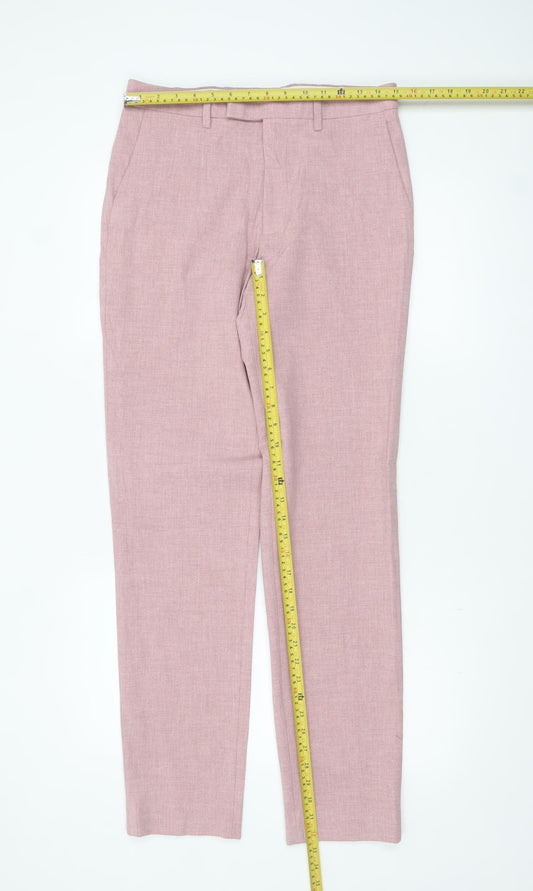 Marks and Spencer Men’s Pink Slim Fit Trousers 30W 33L