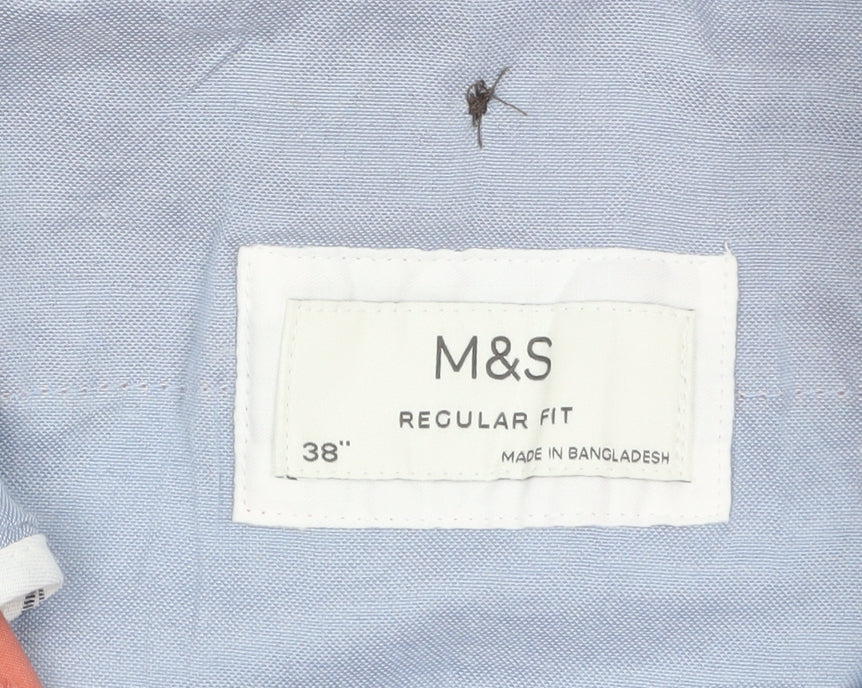 Marks and Spencer Men's Pink Regular Fit Chino Trousers Size 38