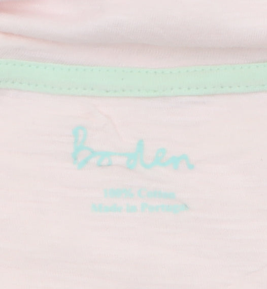 Boden Women’s Pink 100% Cotton V-Neck Short Sleeve T-Shirt UK 10