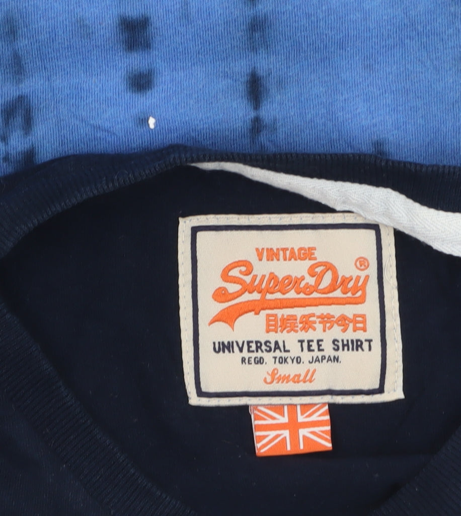 Additional view of Superdry Men’s Blue Tie-Dye Cotton Crew Neck T-Shirt Small