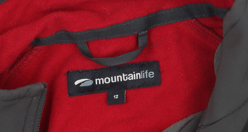 Mountainlife Women's Black Softshell Jacket Size 12 Windproof Lined Outdoor
