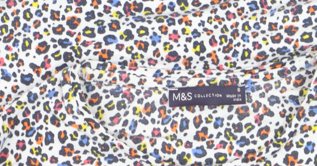 Additional view of Marks & Spencer women’s multicoloured animal print cotton t-shirt, size UK 8