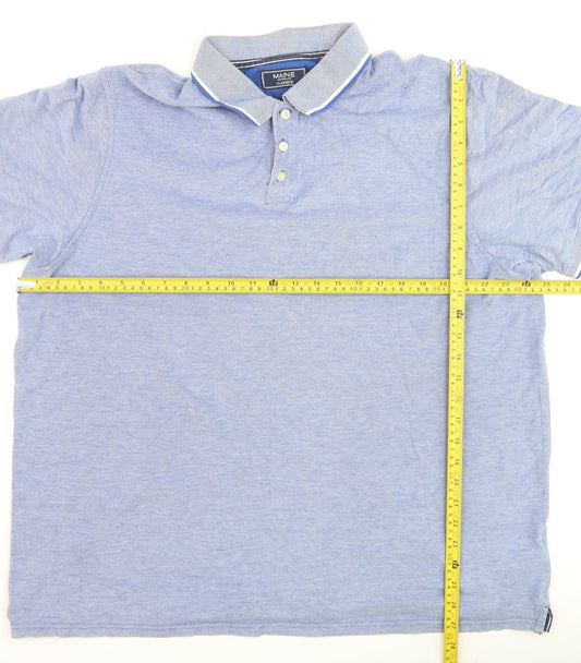 Maine New England Men's Blue Cotton Polo Shirt XL Regular Fit