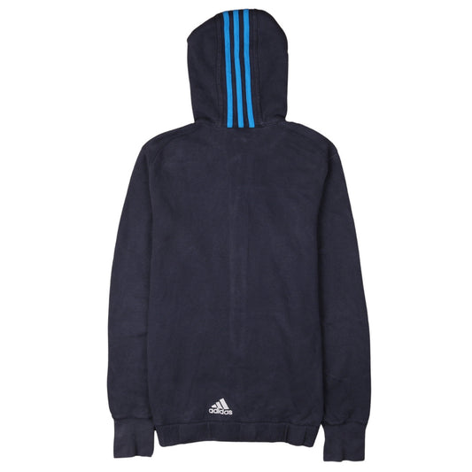 Adidas Boys Blue Full Zip Hoodie 15-16 Years Logo Fleece Sweatshirt