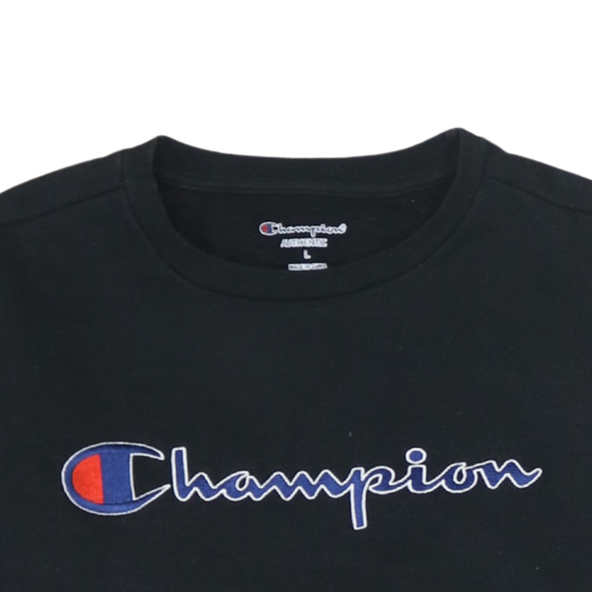 Additional view of Champion boys’ black pullover sweatshirt l embroidered logo crew neck