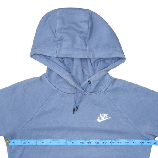 Nike Men's Blue XS Pullover Hoodie with Logo and Drawstring